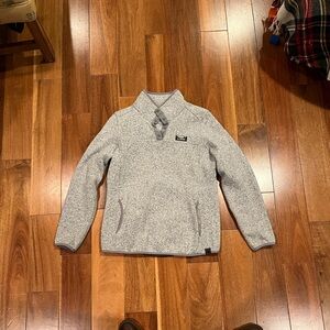 Women’s LL BEAN grey pullover. Good used condition. Front pockets.